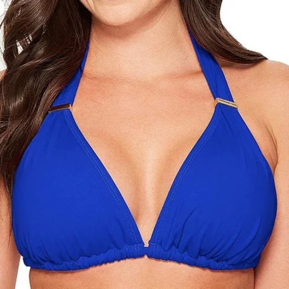 NEW! La Blanca Sapphire Halter Bikini Top - Picture 1 of 7